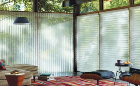 Sunroom with Shade O Matic blinds 