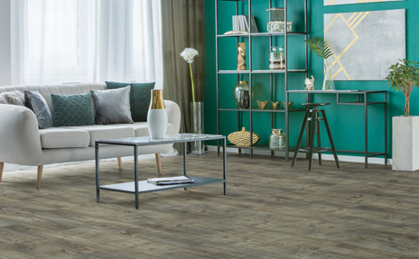 Laminate Floors in Medium in Teal themed living room